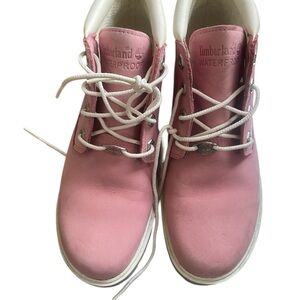 Timberland Pink and White Waterproof Boots - Size 7